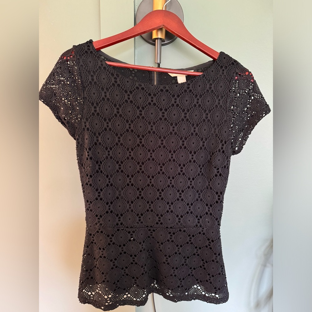 Banana republic lace peplum top